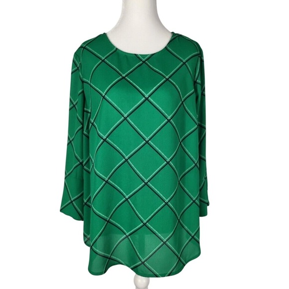 Charter Club Tops - Charter Club Green Plaid Blouse